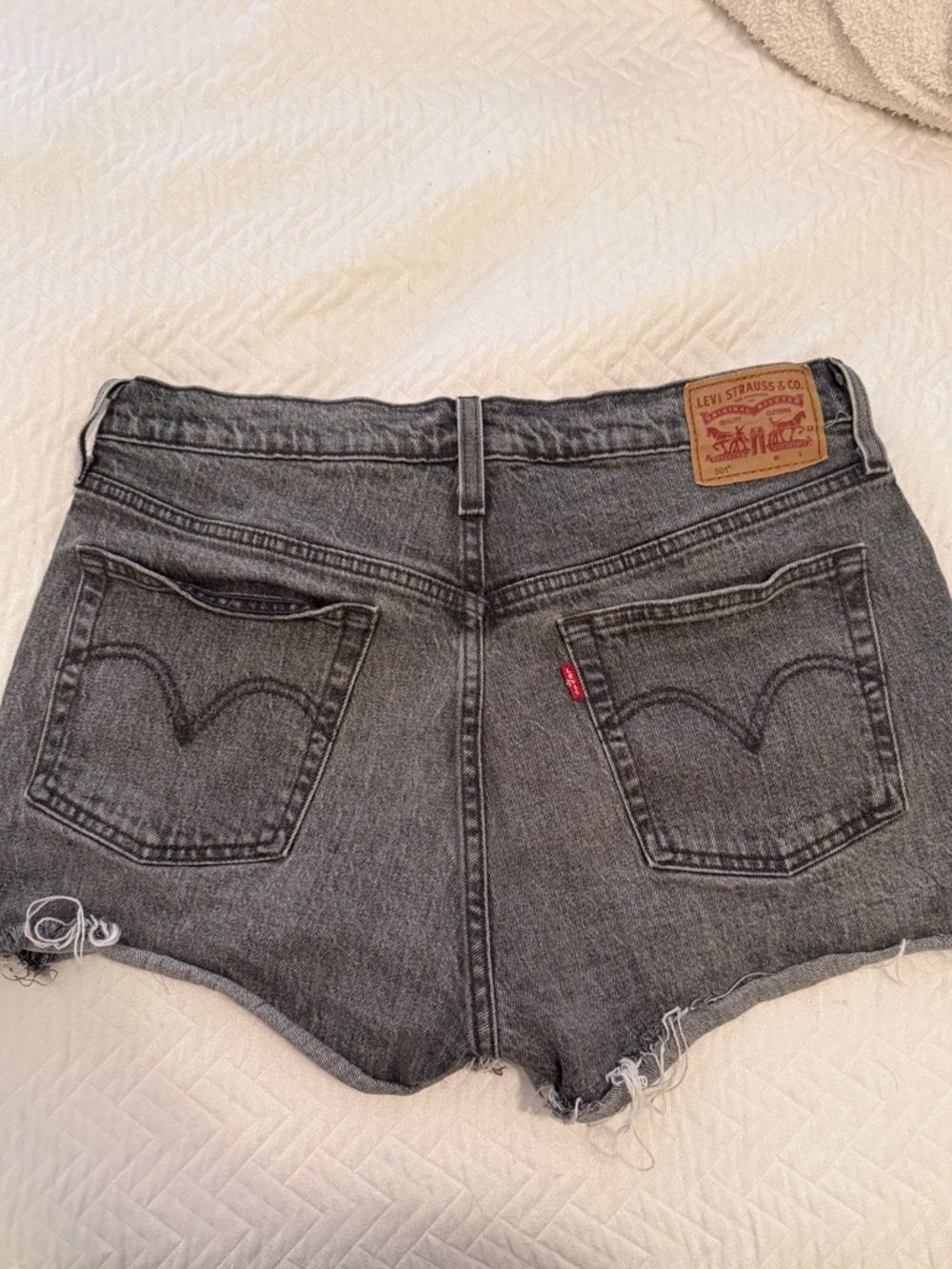 Levi's Women's Black-Grey Washed Denim Cutoff Shorts